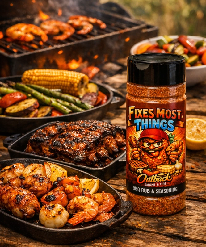 A sweet‑smoky, sun‑kissed all‑rounder with paprika, brown sugar, mustard and cayenne that brings swagger to chicken, pork, seafood and vegetables.