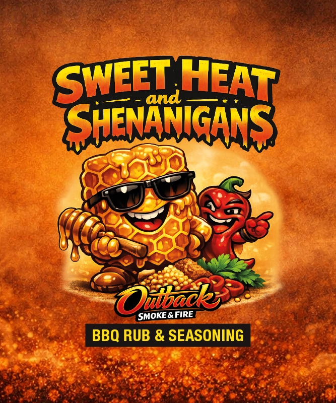 Sweet Heat & Shenanigans is a warm, sweet and lightly spicy BBQ rub that turns pork, chicken and veg into instant crowd pleasers. It’s bold, balanced and just naughty enough to keep things interesting.