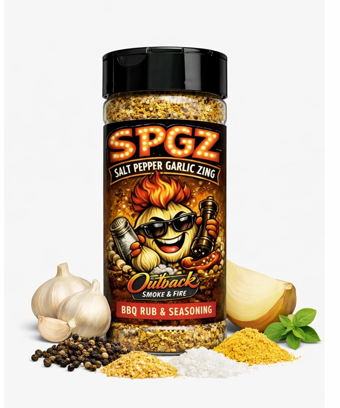 A bold salt‑pepper‑garlic rub with sharp mustard zing for beef, chicken, pork and veg.