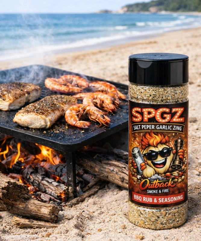 A bold salt‑pepper‑garlic rub with sharp mustard zing for beef, chicken, pork and veg.